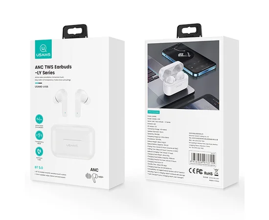 Беспроводные TWS наушники USAMS-LY06 ANC BT5.0 Белый