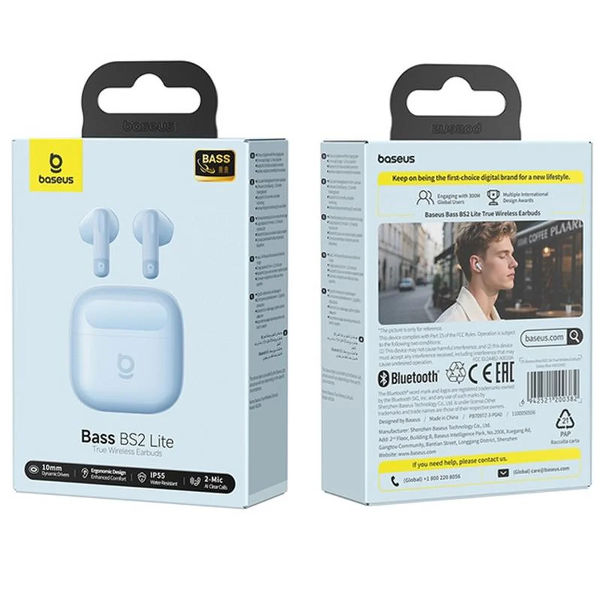 Беспроводные TWS наушники Baseus Bass BS2 Lite (A0010A) Galaxy Blue