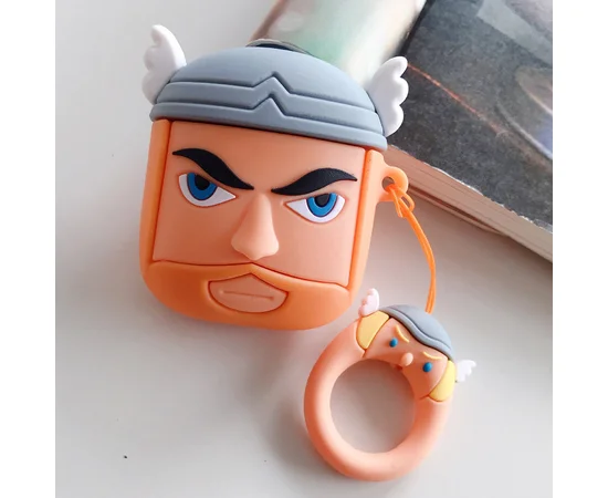 Силиконовый футляр Marvel & DC series для наушников AirPods2 + кольцо Тор/Коричневый