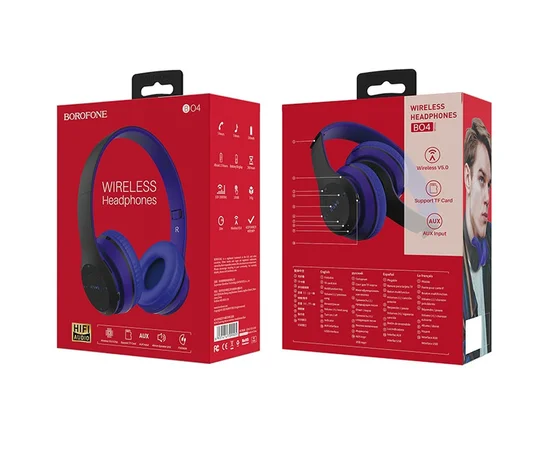 Bluetooth наушники BOROFONE BO4 Синий