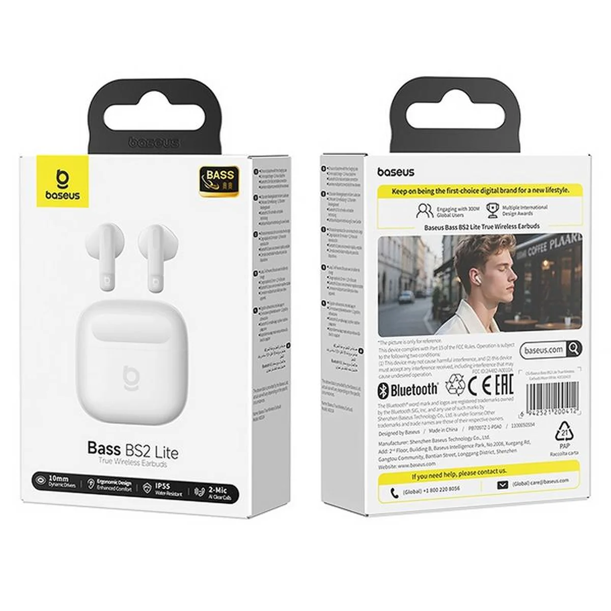 Беспроводные TWS наушники Baseus Bass BS2 Lite (A0010A) Moon White