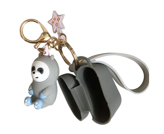 Силиконовый футляр Cute Charm для наушников AirPods Pro Панда / Серый