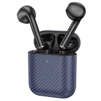 Беспроводные TWS наушники Hoco EW41 Plus (carbon fiber pattern version) Blue