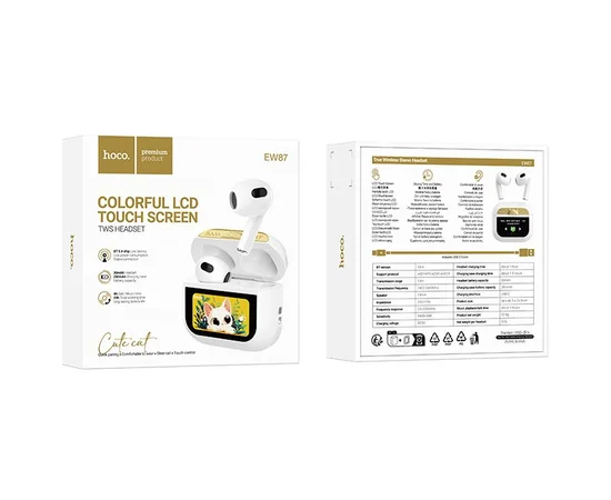 Беспроводные TWS наушники Hoco EW87 Gata White