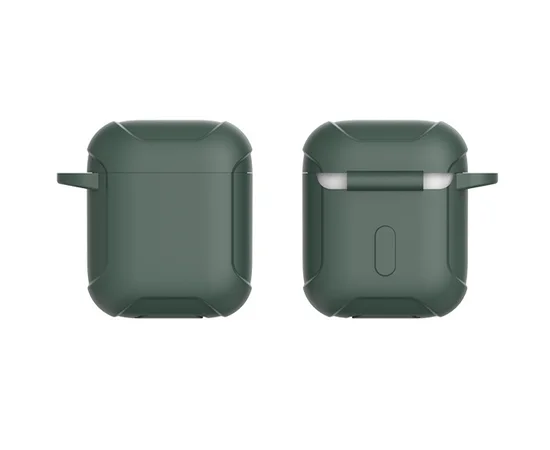 Силиконовый футляр Armor с карабином для Airpods Зеленый