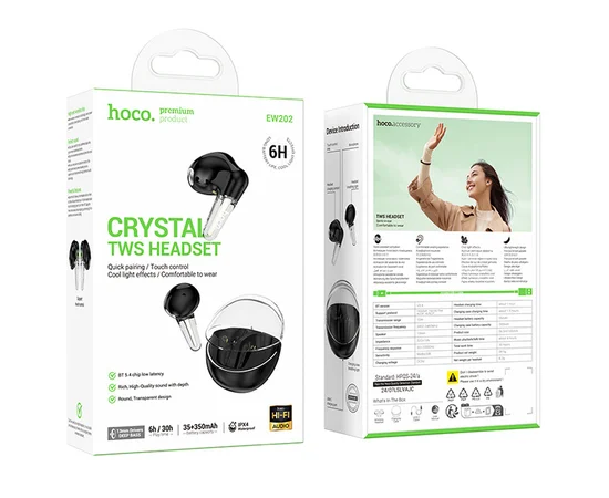 Бездротові TWS навушники Hoco EW202 Magic Black