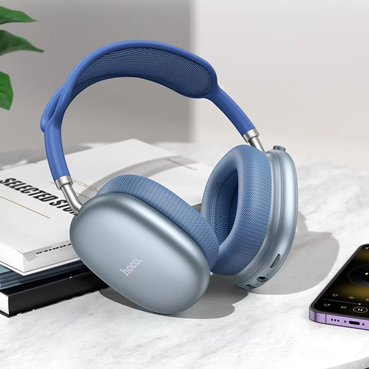 Накладные беспроводные наушники Hoco W55 Pleasing Sky Blue