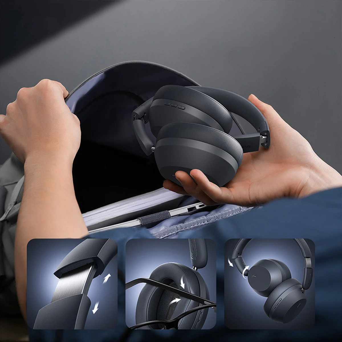 Накладные беспроводные наушники Baseus Bass 35 Max (A00070800) Twilight Grey