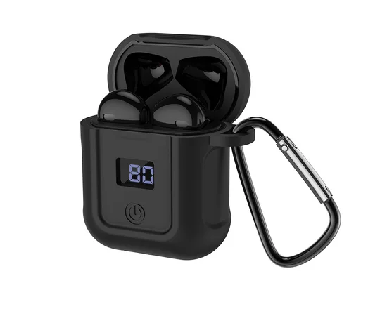 Bluetooth гарнитура HOCO S11 + чёрный силиконовый футляр Черный