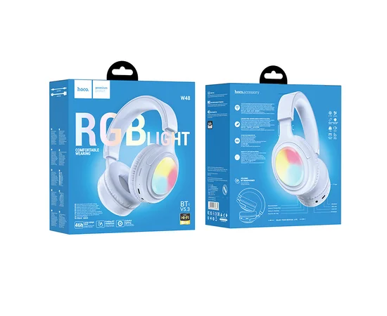 Накладні бездротові навушники Hoco W48 Focus Blue