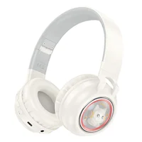 Накладные беспроводные наушники Hoco W50 Cute fun Milky White