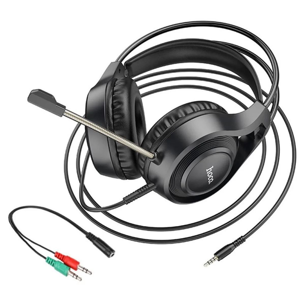 Накладные наушники Hoco W106 Tiger (3.5mm+3.5mm/1.8m) Black