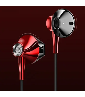 Навушники Usams EP-29 Metal 3.5mm з мікрофоном Червоний