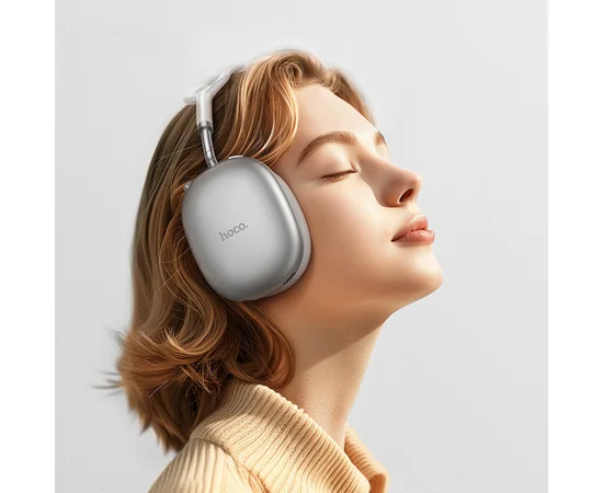 Накладні бездротові навушники Hoco W55 Plus Happiness ANC noise reduction Silver