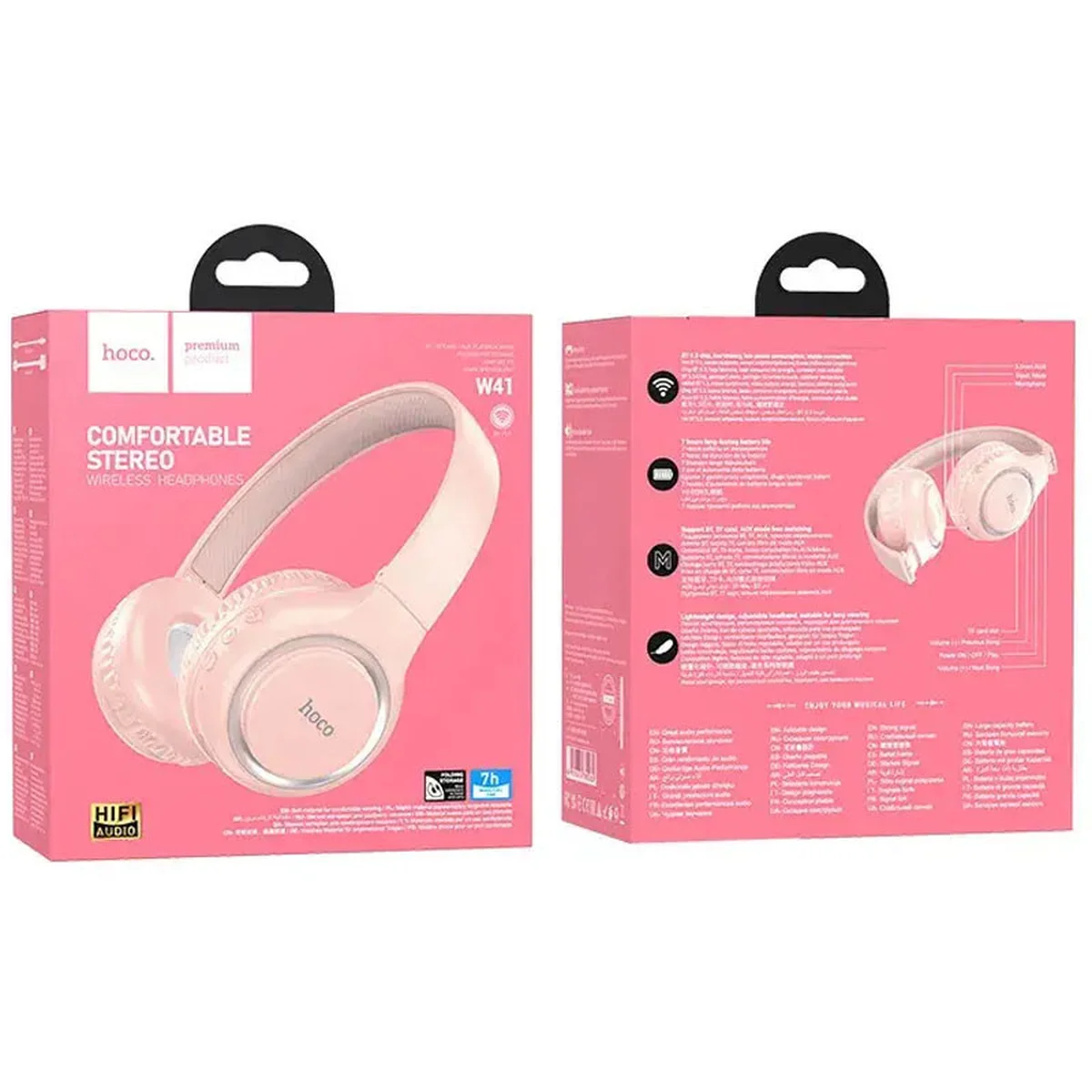 Bluetooth наушники Hoco W41 Charm Pink