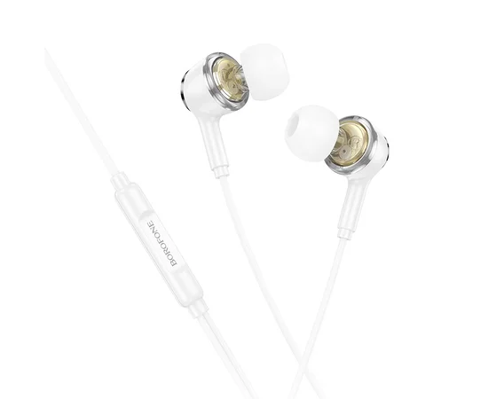 Наушники Borofone BM90 Miller universal (3.5mm/1.2m) White