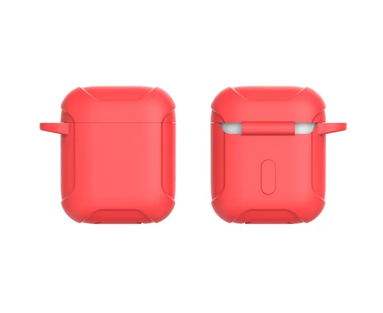 Силиконовый футляр Armor с карабином для Airpods Красный