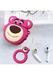 Силиконовый футляр Disney series для наушников AirPods + кольцо Лотсо / Розовый
