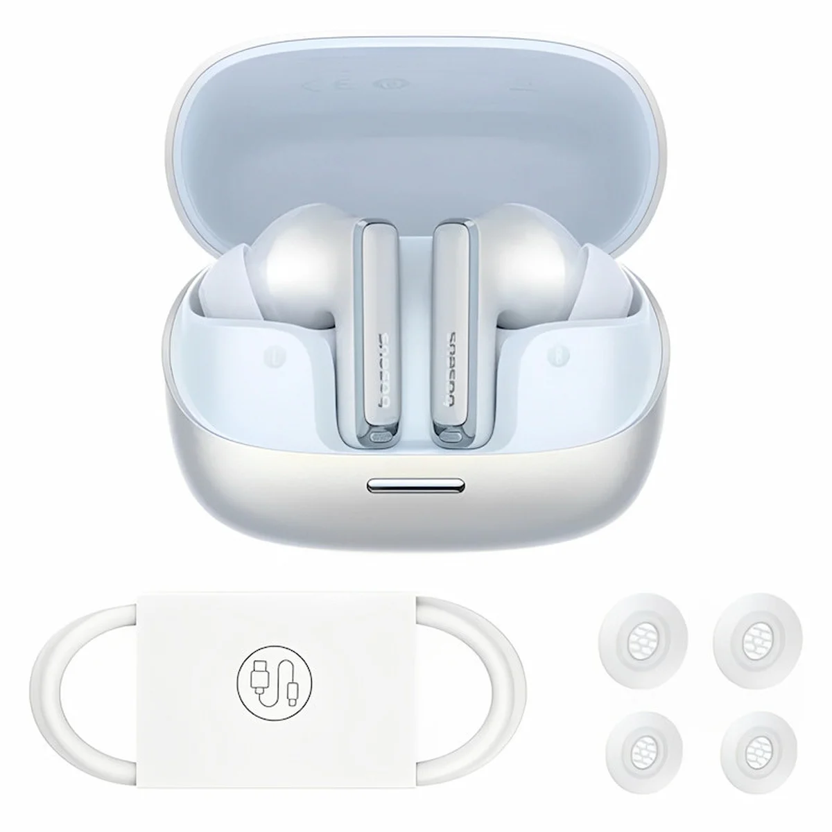 Беспроводные TWS наушники Baseus OS Bowie M2s Pro (A00051801) Moon White