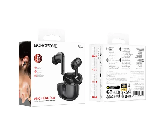 Беспроводные TWS наушники BOROFONE FQ3 Soulmate ANC+ENC Black