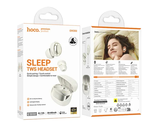 Бездротові TWS навушники Hoco EW200 Elegant Milky White