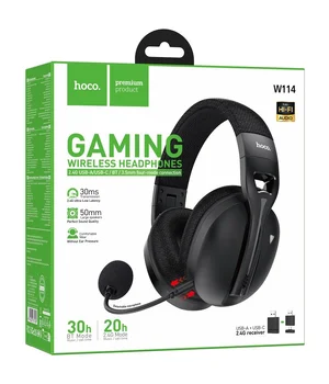 Накладные беспроводные наушники Hoco W114 Magic +3.5mm+2.4G Black