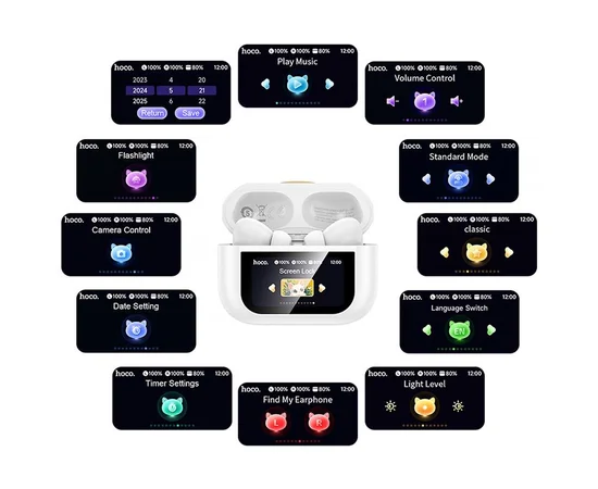 Беспроводные TWS наушники Hoco EW88 Rampino with Touch Screen ANC White