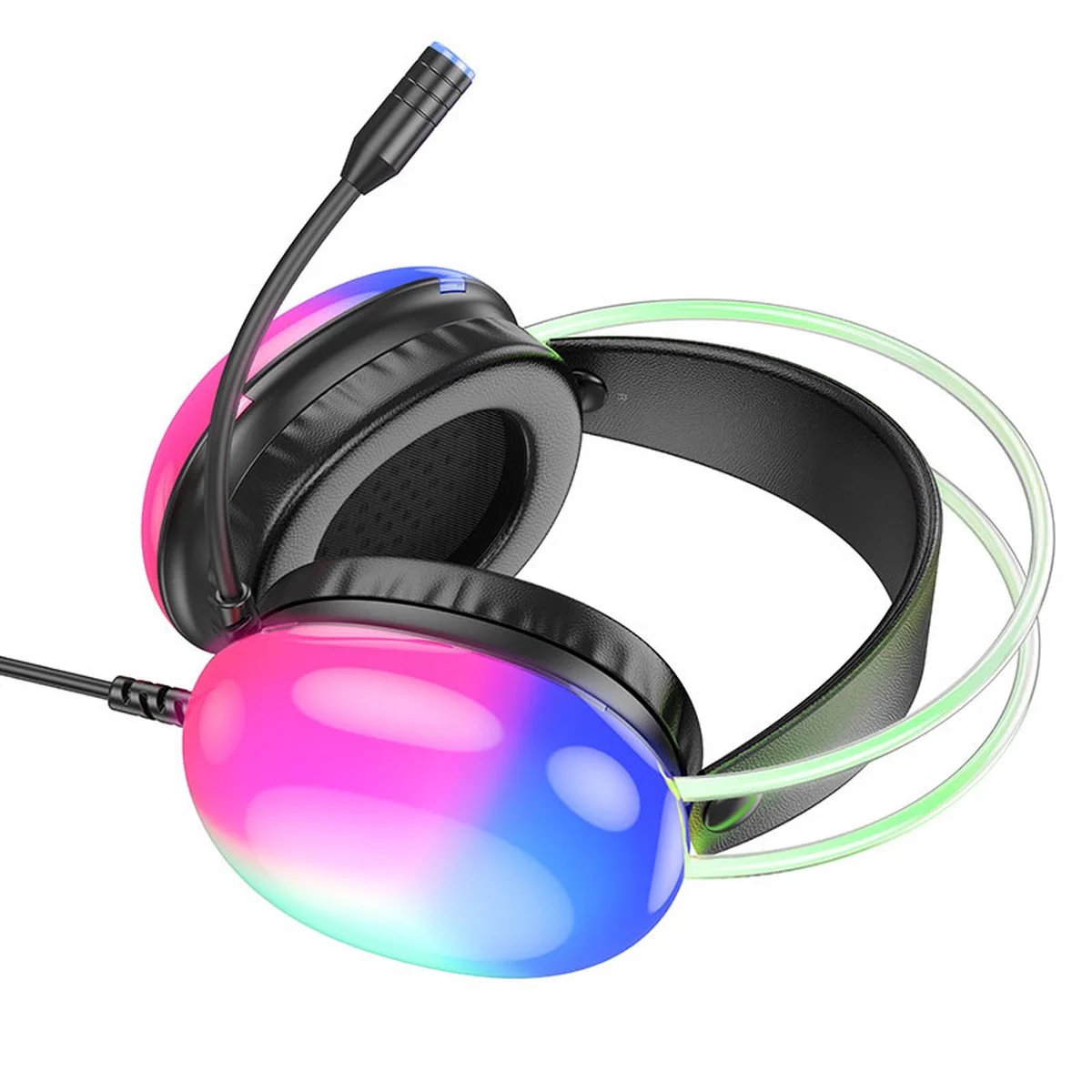 Накладные наушники Hoco W109 Plus Rich USB7.1 channel gaming Black