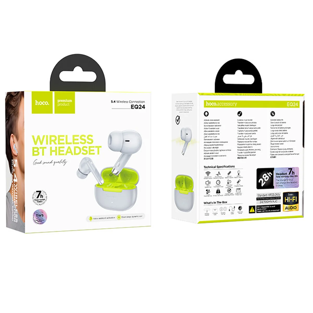 Бездротові TWS навушники Hoco EQ24 Estrella Gray Lake