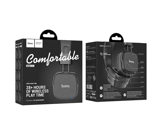 Накладні бездротові навушники Hoco W56 Earl Black