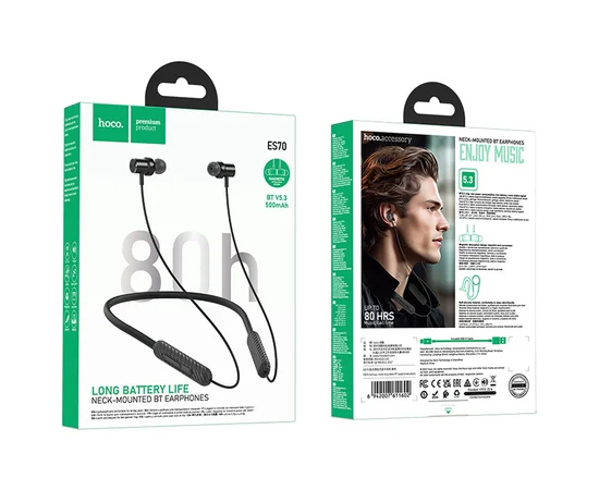 Bluetooth наушники Hoco ES70 Armour neck-mounted Black