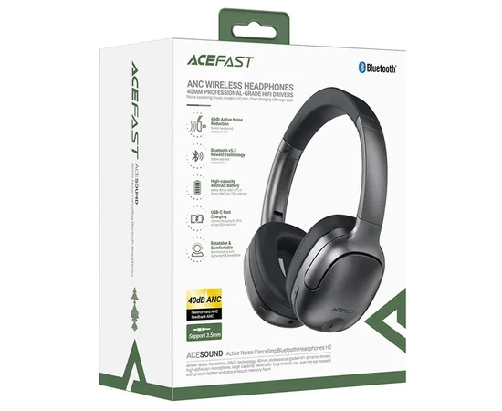 Накладные беспроводные наушники Acefast H2 Black