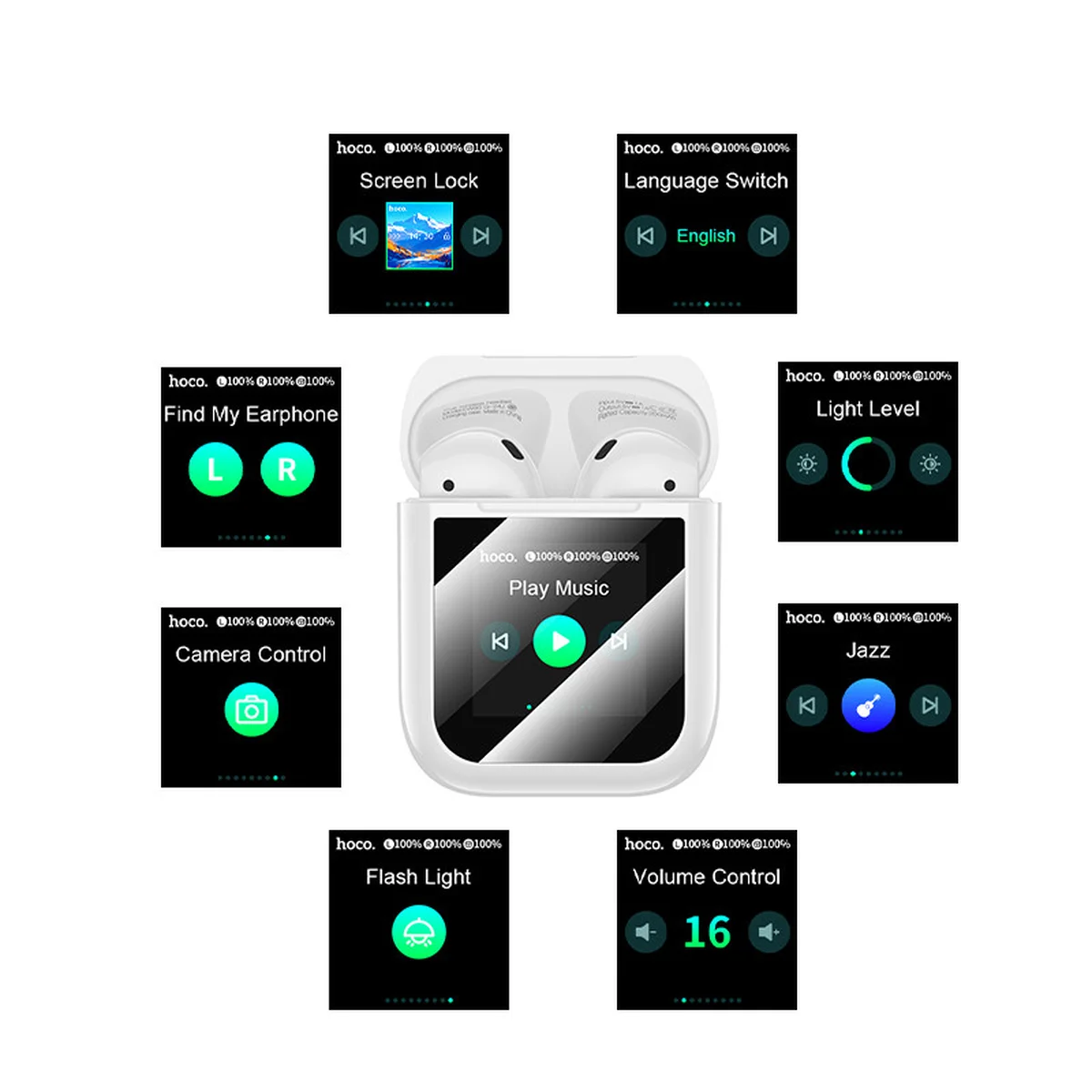 Беспроводные TWS наушники Hoco EW80 Magnificent with Touch Screen White