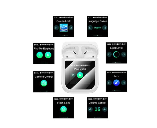 Беспроводные TWS наушники Hoco EW80 Magnificent with Touch Screen White