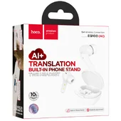 Беспроводные TWS наушники Hoco EQ100 Intelligent AI translation (App) White