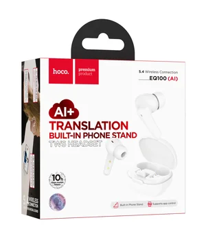 Бездротові навушники TWS Hoco EQ100 Intelligent AI translation (App) White