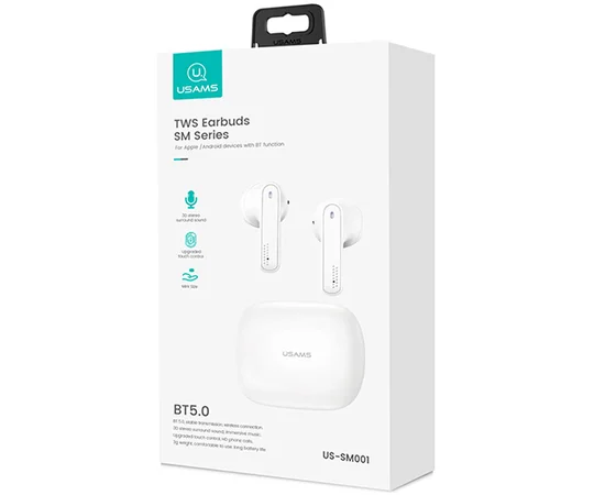 Беспроводные TWS наушники USAMS-SM BT 5.0 Белый