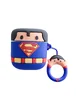 Силиконовый футляр Marvel & DC series для наушников AirPods2 + кольцо Супермен/Синий