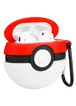 Силиконовый футляр Pokemon series для наушников AirPods + карабин Покебол/Красно-белый