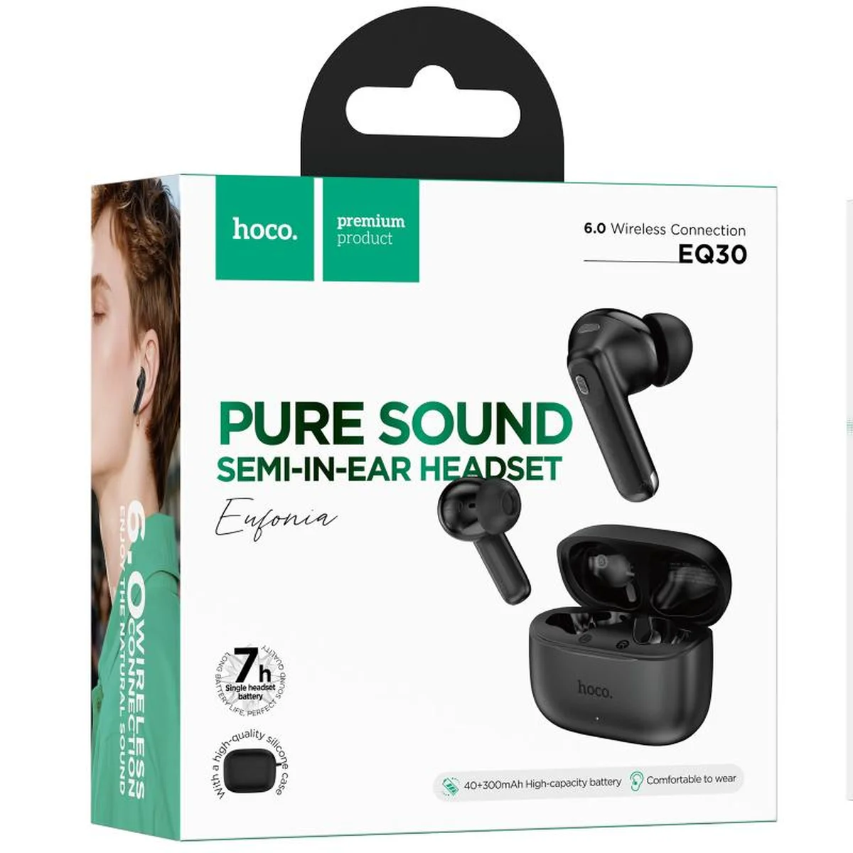 Беспроводные TWS наушники Hoco EQ30 Eufonia Black