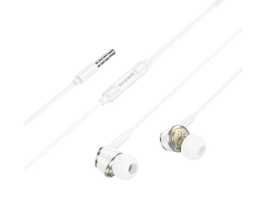 Наушники Borofone BM90 Miller universal (3.5mm/1.2m) White