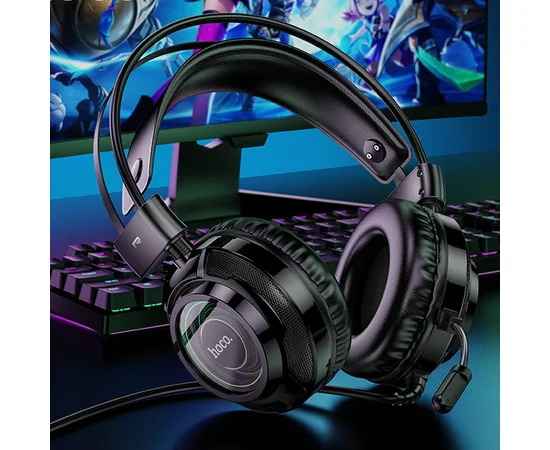 Накладные наушники Hoco W110 Resource (USB+3.5mm/2m) Black