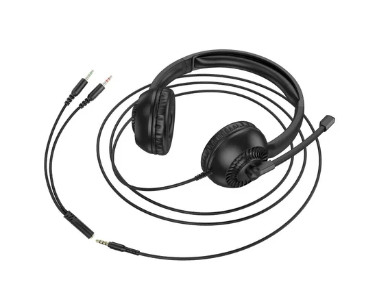 Накладні навушники Hoco W112 Pures (3.5mm/1.8m) Black