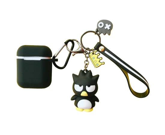 Силиконовый футляр Cute Charm для наушников AirPods2 Angry Bird / Черный