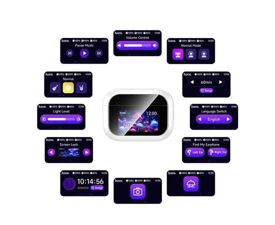 Беспроводные TWS наушники Hoco EW79 Bright with Touch Screen ANC White