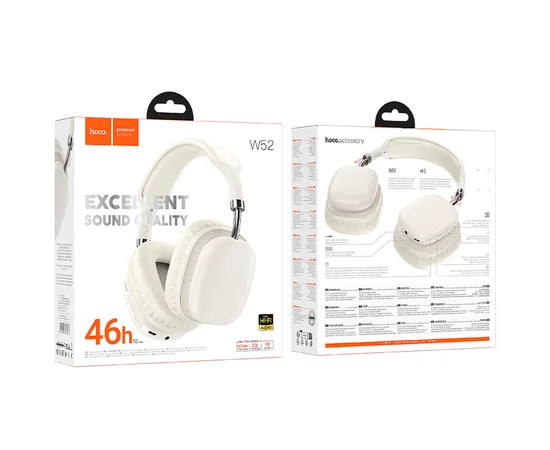 Накладні бездротові навушники Hoco W52 Wonderful Milky White