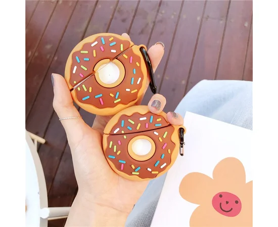 Силиконовый футляр Donut для наушников AirPods Коричневый