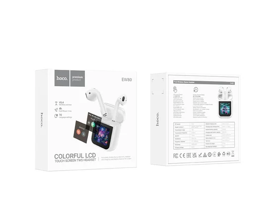Беспроводные TWS наушники Hoco EW80 Magnificent with Touch Screen White