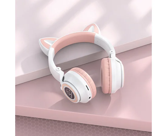 Bluetooth наушники BOROFONE BO18 Cat ear Белый