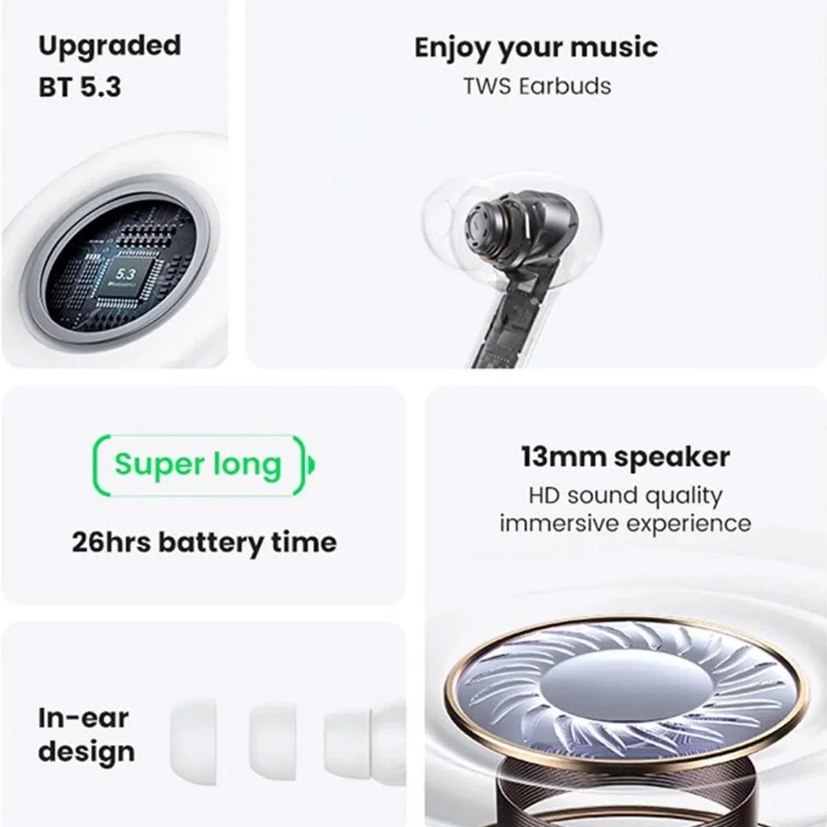 Беспроводные TWS наушники Usams-XD18 X-don Series BT 5.3 Black